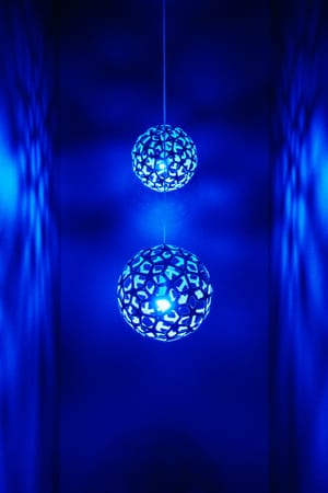 Futuristic Blue Orb Lamps